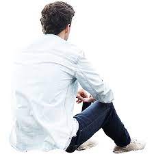 Man Sitting On The Ground And Holding His Cell Phone In A Forlorn Introspective Manner People Cutout People Png Silhouette People