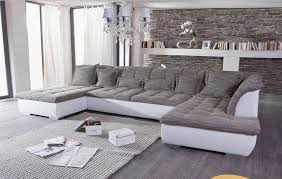 Kasper Wohndesign Ecksofa Recamiere Und Ottomane Kunstleder Weiss Stoff Grau Florenz Another Test Wohnzimmer Grau Weiss Wohn Design Wohnen