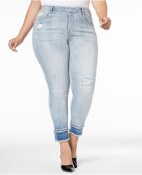 Seven7 Trendy Plus Size Skinny Jeans Released Hem Jeans