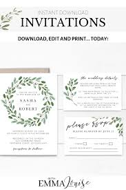 Wedding Invitation Pack Branch Wedding Invitations Wedding Invitation Templates Rustic Wedding Invitation Templates