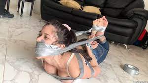 Barefoot BDSM Girl Gagged And Hogtaped By Evil Roommate watch online