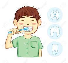 La higiene dental es importante. Nino De Cepillarse Los Dientes Los Dibujos Animados Ilustraciones Vectoriales Clip Art Vectorizado Libre De Derechos Image 59645640