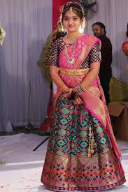 Cute Girl Half Saree Designs Kids Designer Dresses Half Saree Lehenga Kanchipuram silk sarees are woven from pure mulberry silk and zari half fine white touch smooth zari work. cute girl half saree designs kids