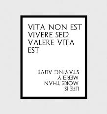 Life Is More Than Merely Staying Alive Latin Saying Print Latin Quotes Typographic Print Living Room Decor Wall Latin Quote Tattoos Latin Quotes Words Quotes