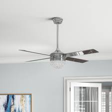 Free shipping on all fans read details. House Of Hampton 48 Marinelli 4 Blade Crystal Ceiling Fan With Remote Control And Light Kit Included Reviews Wayfair