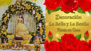 Ideas para decorar tu fiesta La Bella y La Bestia 🌹 Fiesta en Casa 💛 -  YouTube