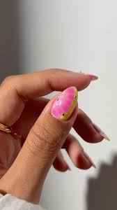 so into blooming gel right now!! ✨🫶🏼 Products used: @gelcare.official  Blooming Gel* code SAMROSE to save (aff) @the_gelbottle_inc Donut, Fries  and Milkshake*** gems from amzn, linked @beetlesgelpolish No Wipe top coat  *pr/gifted #