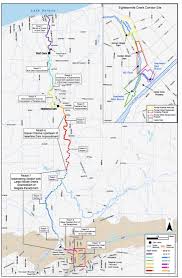 Overview Map Of The Eighteen Mile Creek From The New York