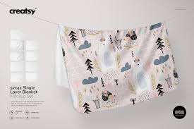 Download Single Layer Blanket Mockup Set Mockup Customized Blankets Mockup Design
