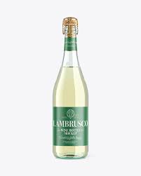 Clear Glass Lambrusco Bottle With White Wine Mockup In Bottle Mockups On Yellow Images Object Mockups