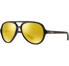 ray ban cats 5000 black yellow flash lens