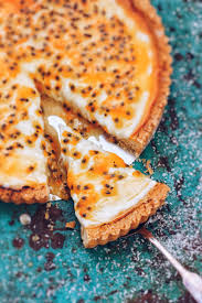 Karamellisierte Kokosjoghurt Passionsfruchttarte Kokos Joghurt Obsttorte Joghurt