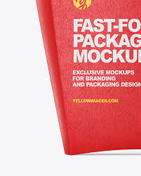 Download Kraft Paper Large Size French Fries Packaging Mockup Front View In Box Mockups On Yellow Images Object Mockups PSD Mockup Templates