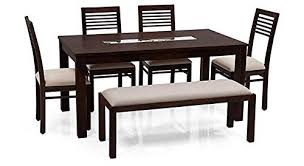 Urban Ladder Brighton Zella Six Seater Dining Table Set Teak 6 Seater Dining Table Dining Table Setting Dining Table