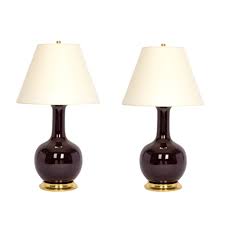 Pair Of Christopher Spitzmiller Small Single Gourd Lamps In Aubergine Gourd Lamp Lamp Table Lamp
