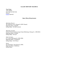 Salary History Samples Free Resume Sample Sample Resume Cover Letter Cover Letter For Resume Good Resume Examples