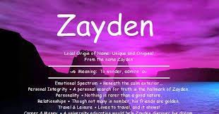 Unique Names Zayden