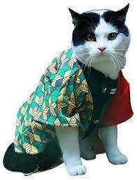 amazon com jsvde pet costume cat small dog cosplay for anime demon slayer kimetsu no yaiba small tomioka giyuu pet costumes cat pet costumes cat cosplay