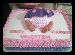 Pastel De Baby Shower Crema Media Plancha Nina Rosa Pasteles De Baby Shower Pastel Nina Pasteles