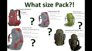 What Size Hiking Backpack Visual Comparison By Onza04