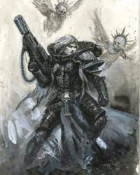 Battle Sister Saint Christina By Thomas Elliott Imaginarywarhammer Warhammer 40k Artwork Warhammer Art Warhammer
