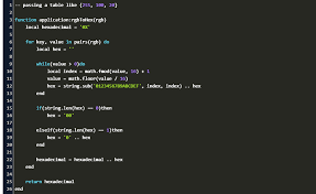 Rgb To Hex Lua Code Example