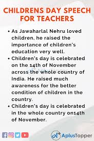 100 day activities all about me. Childrens Day Speech For Teachers And Students In English A Plus Topper
