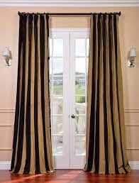 Regency Black Gold Designer Striped Faux Silk Curtain Striped Curtains Half Price Drapes Stripe Curtains Living Room