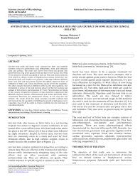 Pdf Antibacterial Activity Of Garcinia Kola Seed And Leaf Extracts On Some Selected Clinical Isolates