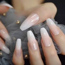 • mountain shaped acrylic nails (also known as stiletto shaped acrylic nails) are getting as popular as coffin shaped nails thanks to their prevalence on red carpets. Pink Nude White French Ballerina Coffin False Nails Gradient Natural Manicure Press On Fake Nails Tips Daily Office Finger Wear False Nails Aliexpress