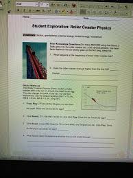 Student exploration energy conversions gizmo answer key. Solved Arial 11 A A Be Ste B T U Be X X A Name Date Chegg Com