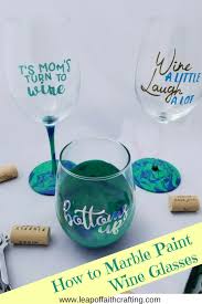 The best part is, the glasses will have glittered stems. Diy Personalized Wine Glasses With Marbling Paint Leap Of Faith Crafting