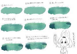 草むらのイラストの描き方 緑あふれる大自然のメイキング 草 イラスト 描き方 イラスト
