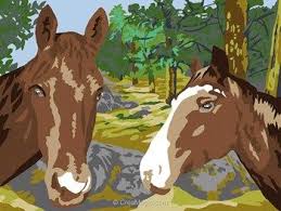 Canevas Imprime Chevaux Canevas Cheval Kits De Broderie