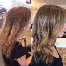 Here S An Example Of A Before And After Done On A Brassy Red Orange Color Strategic Highlights Low Lights And A Co Brassy Hair Hair Beauty Tone Orange Hair