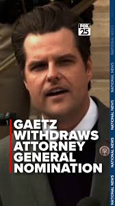 Former Florida Rep. Matt Gaetz has withdrawn his name from consideration to  be President-elect Donald Trump's attorney general. Read more in the link  in our bio.