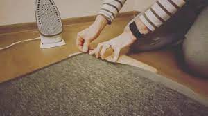 No sew carpet edging allows you to easily turn your carpet remnants into beautifu. How To Apply Iron On Tape For Carpet Edge Youtube