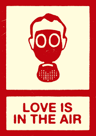 Love Is In The Air Man In Gas Mask Graphic Illustration Pop Art Em Javier Jaen Ilustracion Bonita Mascaras De Gas