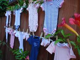 4ft blue stitching baby shower clothesline banner. Easy Baby Shower Clothesline Tulamama