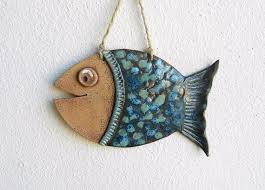 Ceramic Fish Wall Hanging Clay Fish Ornament Pottery Wall Hanging Decor Ornament Pottery Fish Handmade Ceramics And P Pottery Ornaments Ceramic Fish Clay Fish