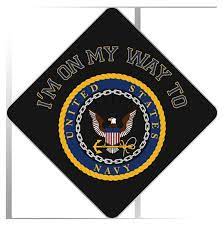 Navy I M On My Way Decorated Grad Cap Decorating Kit Etsy In 2021 Disney Graduation Cap Decoration Graduation Cap Tassel High School Graduation Cap Decoration