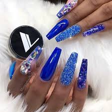 Using acrylics opens a door for experimenting with all kinds of manicures. Acrylic Coffin Nails Royal Blue Nail And Manicure Trends