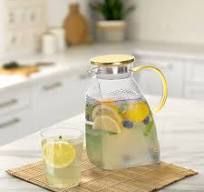 Amazon.com: Hedume Jarra de agua para puerta de refrigerador, jarra de  refrigerador de 1.8 litros/60 onzas con tapa dorada de acero inoxidable,  jarra ...