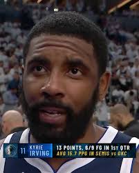 Kyrie Irving dropped 13 in the first quarter of Game 1 🔥 He averaged 6  points in the first half this postseason.