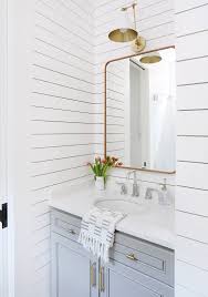 Blue And White Bathroom With Gold Accents Blue Bathroom Interior Bathrooms Remodel Budget Bathroom Remodel