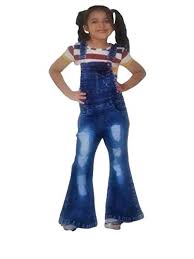 Mom fit jeans from your favorite brands. Buy Girl S Denim Bell Bottom Dungaree Blue 32 At Amazon In