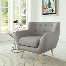 Find furniture & decor you love at hayneedle, where you can buy online while you explore our room designs and curated looks for tips, ideas & inspiration to help you along the way. Gray Upholstered Mid Century Style Armchair Accent Chair With Wood Legs
