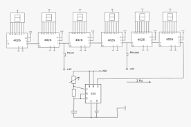 Pin 3 (lamp test) is directly connected to 5v, used for the testing of leds. Digital Clock Digital Clock Circuit Using 4026 Hd Png Download Transparent Png Image Pngitem