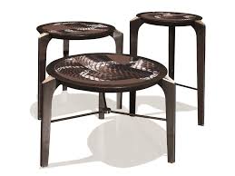 Breeze is a collection of coffee and side tables that is defined by a repeated leg detail that interplay creating asymmetric geometric forms. Round Iroko Garden Side Table Breeze By Visionnaire Design Maurizio Manzoni Roberto Tapinassi Garden Side Table Table Furniture Side Tables