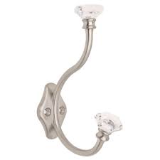 Liberty 5 7 8 In Acrylic Facets Satin Nickel Coat Hook With Clear Accents 128734 With Images Decorative Hooks Liberty Hardware Satin Nickel